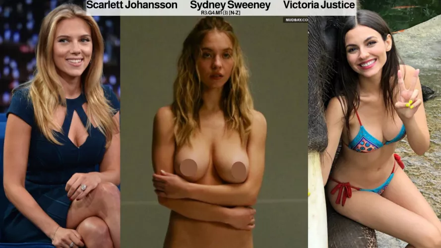 Scarlett Johansson vs. Sydney Sweeney vs. Victoria Justice by lemosiii