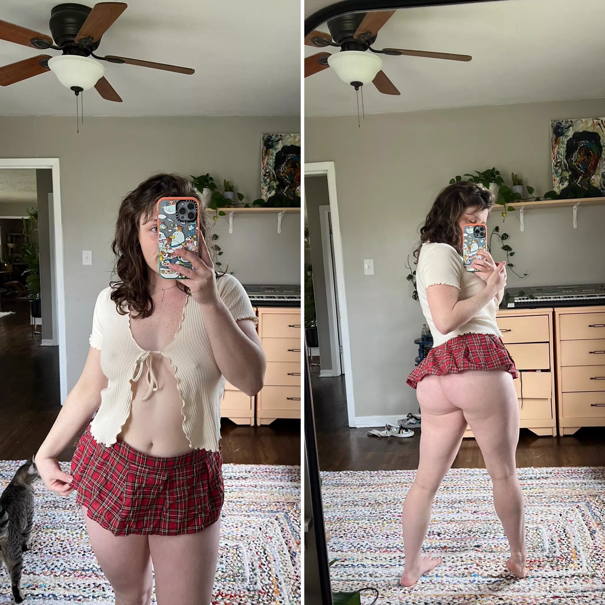 School girl skirt is a bit small posted by freckledspirit