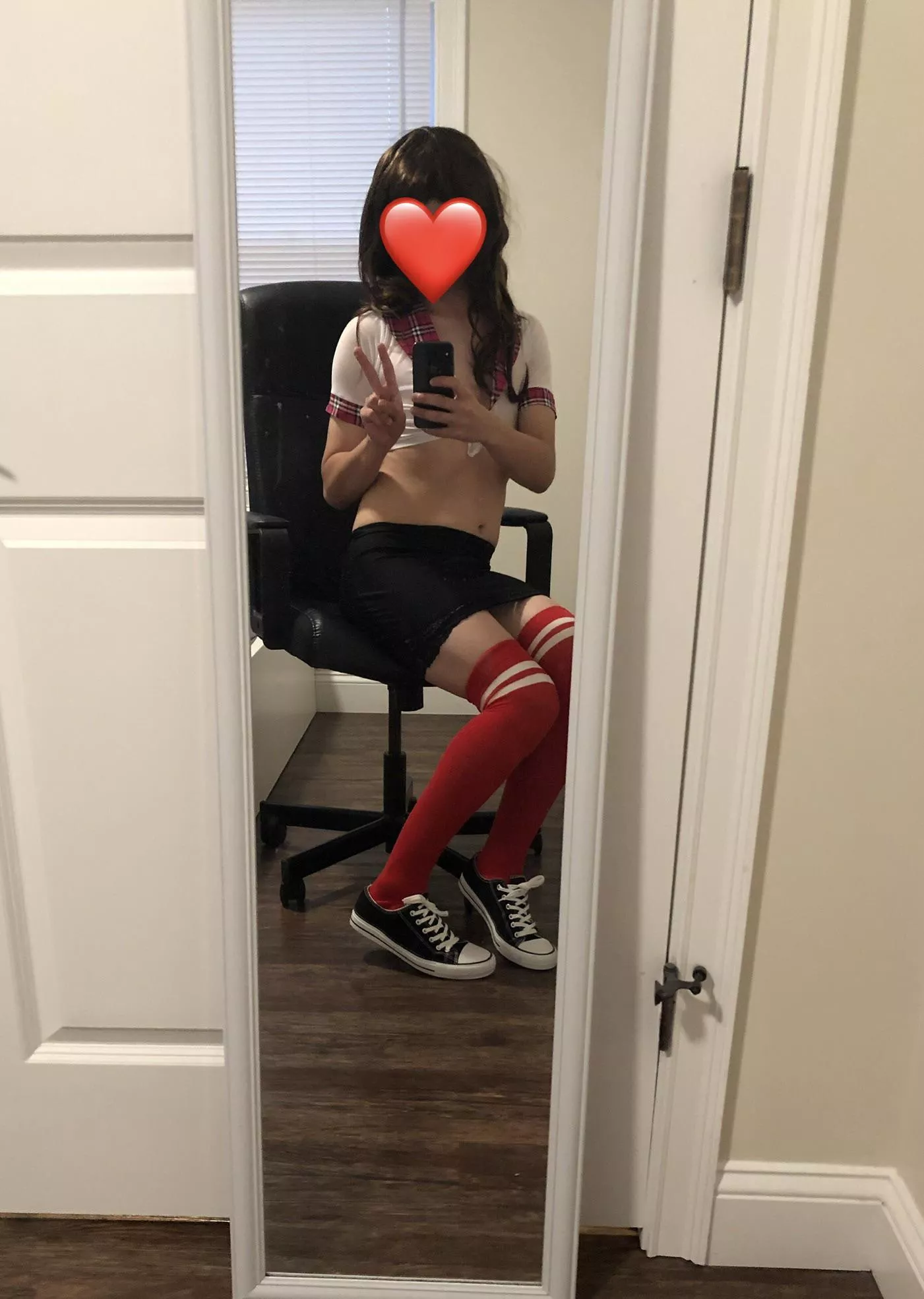 schoolgirl outfit 😘 posted by wynters-wonderland