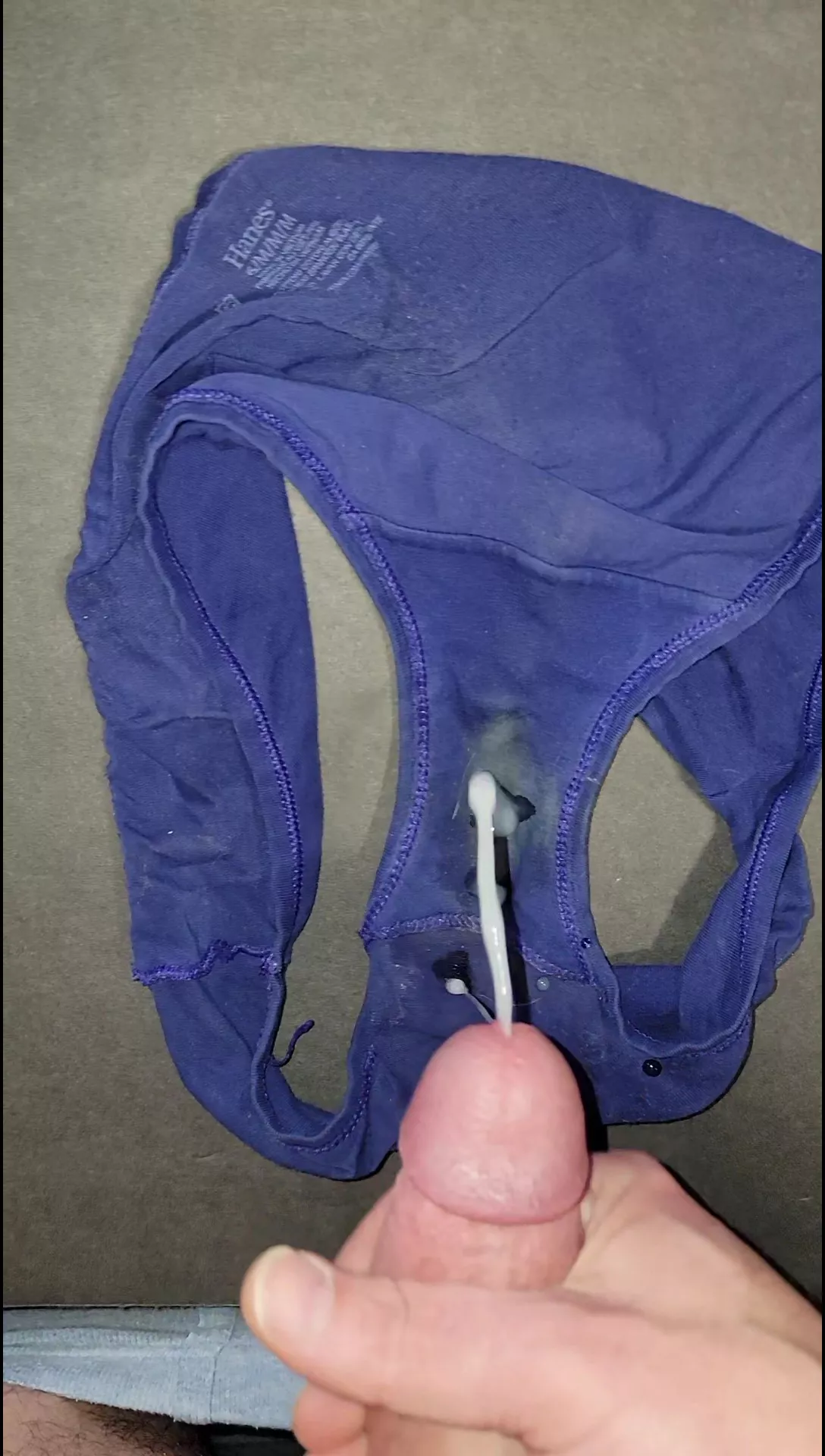 Second shot of cumming on wife's very dirty panties - vid in comments posted by smalldickhubby2020