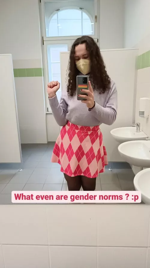 second time this week I'm at school in a skirt :3 by samuelbakos1234