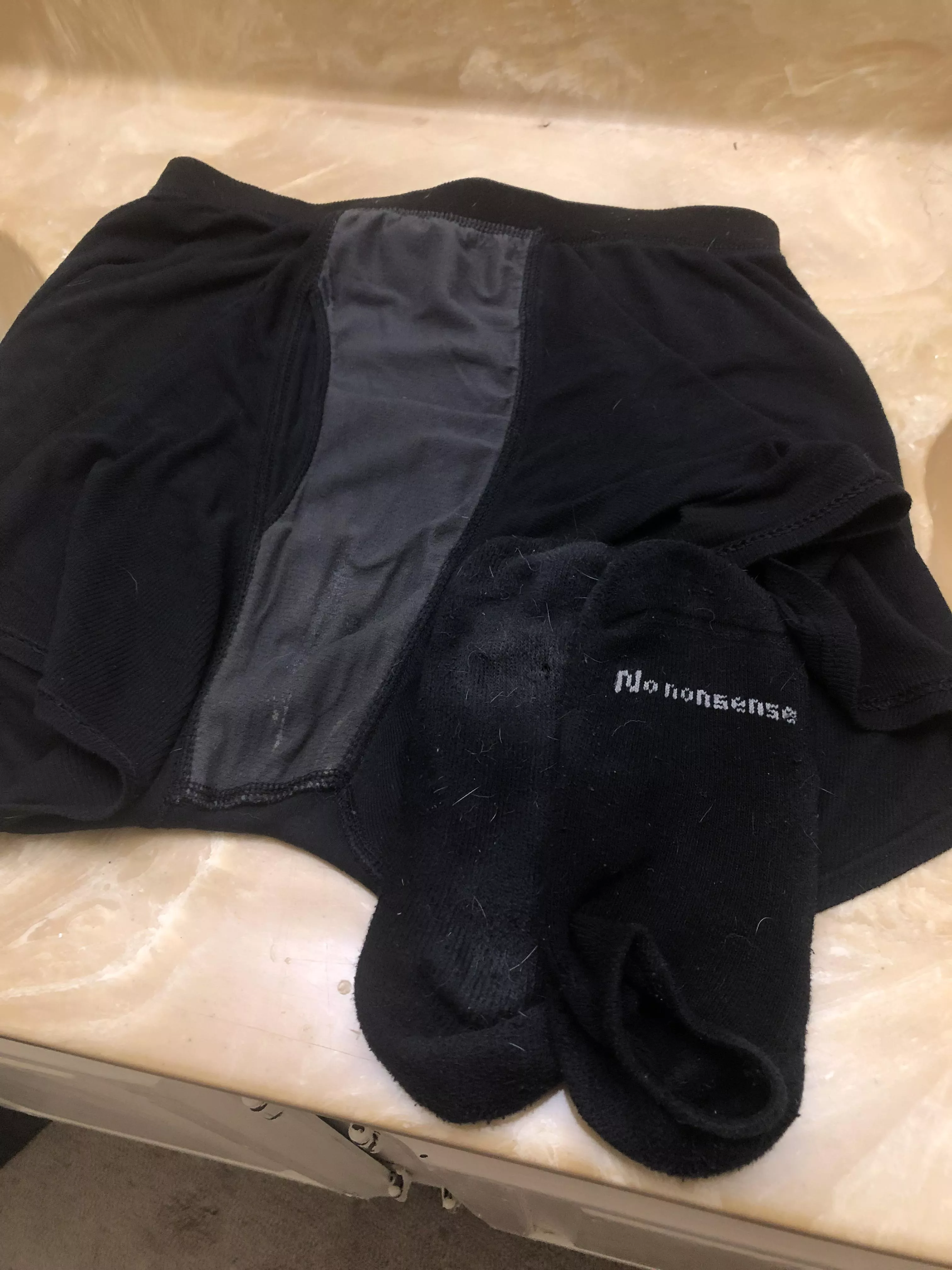 [Selling] [24 y/o NB] Today’s offering is boxers covered in grool and a pair of smelly socks. $30 each or $50 for the pair 🖤 posted by Levi_Luxxx