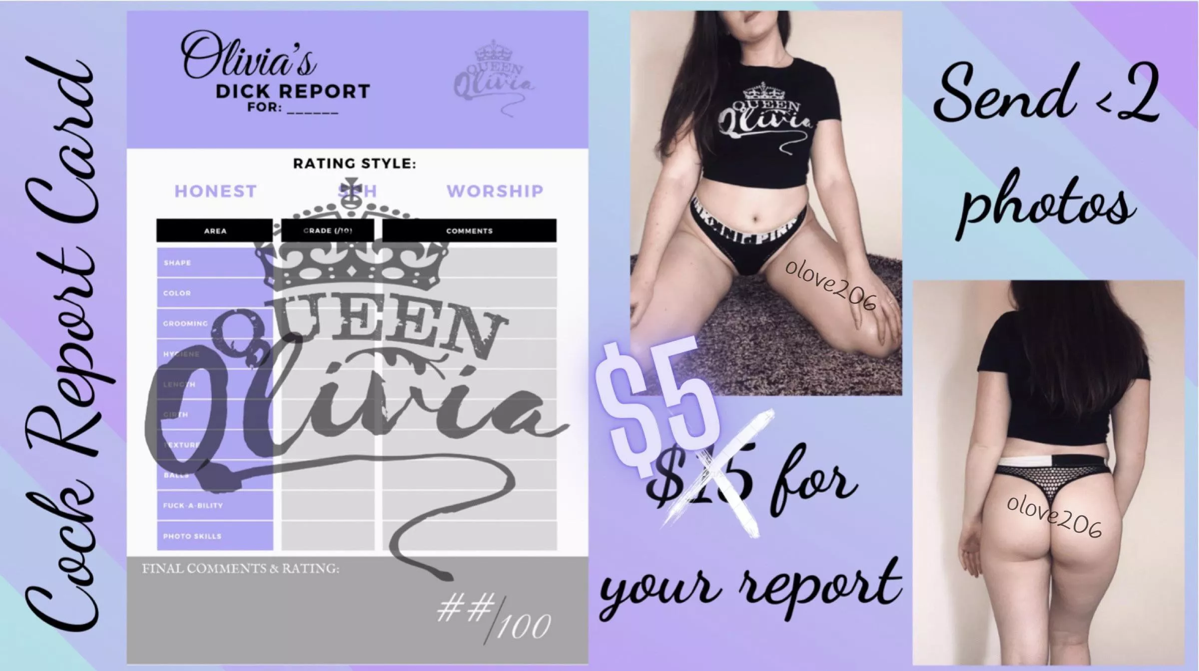 [selling] $5 COCK REPORTS TODAY ONLY! 🤍 That’s over 60% off! ✨Don’t wait, let’s get some cocks rated! ✨ kik @LivL206 or snap @olove206 posted by Olove206