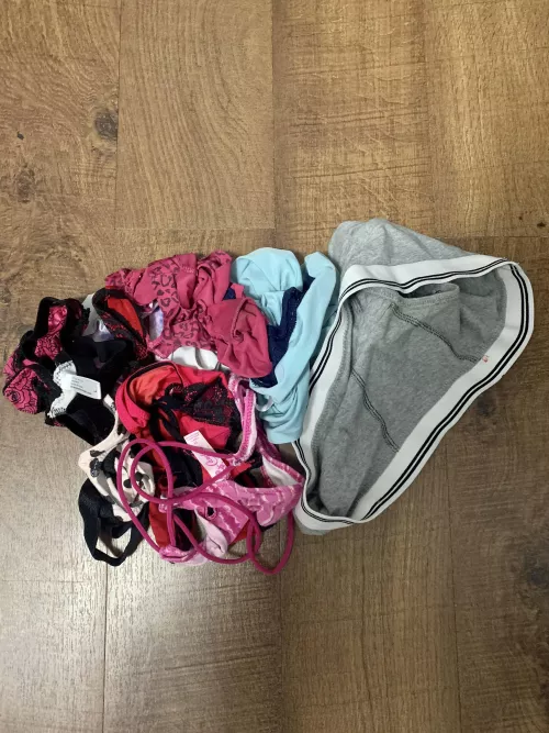 [selling] cleaning my panty drawer out! I take requests a lot of different pairs to choose from dm me! Strong scent and yummy by Sweet_Ficreations