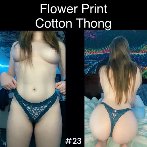[selling] flower print cotton thong! 🌸 24hr wear $25 check out my reviews on my pinned post😊 by keyboardsneakers