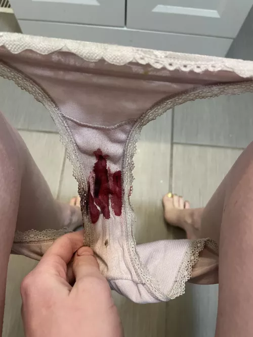 [selling] my messy period panties 🥵$35 shipped and tracked, kik me @ilovelydiagrace if you want a taste 😋💜 by lovelydiagrace13
