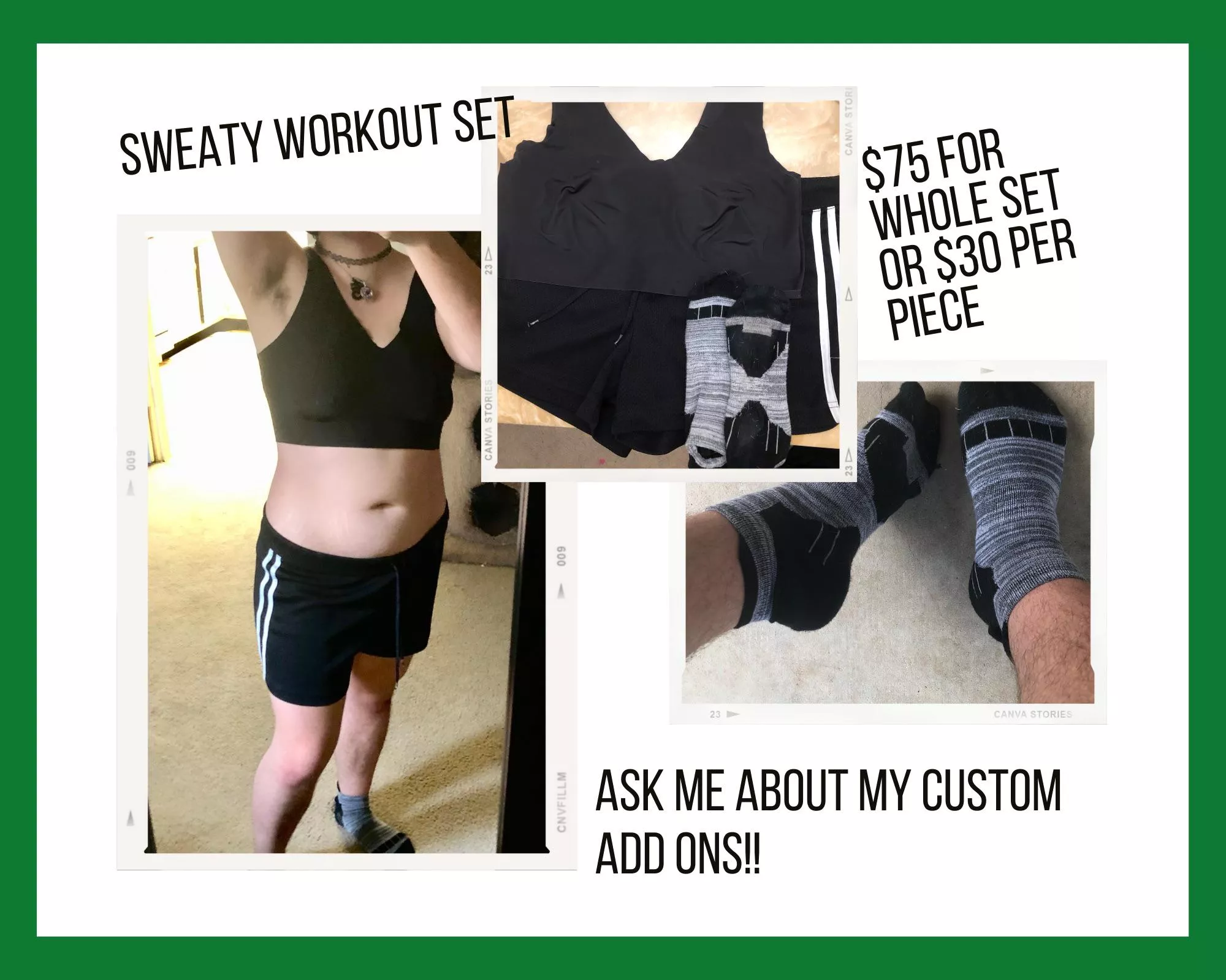 [Selling][Panties][Socks][Dom] Verified Seller! Sweaty workout set ready to make you 💦 posted by Levi_Luxxx