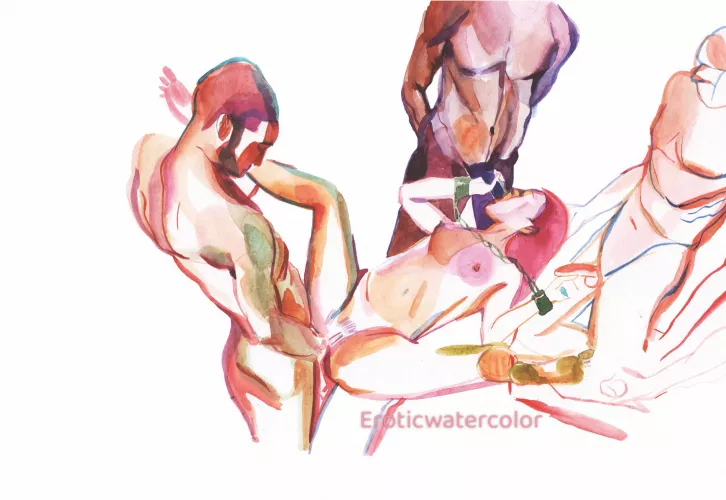 Sharing is caring 💖 art by Eroticwatercolor (me) by shmyk12345