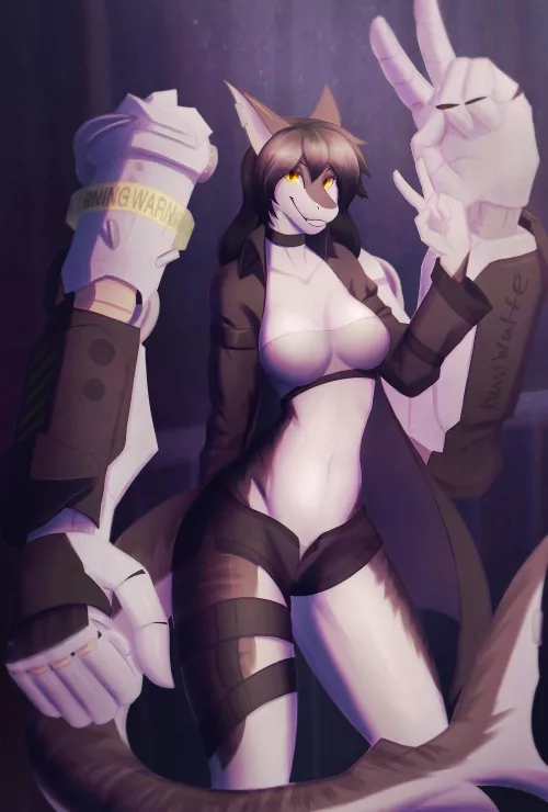 Shark with mecha arms| Art by me (KunstWaffe) by KunstWaffe