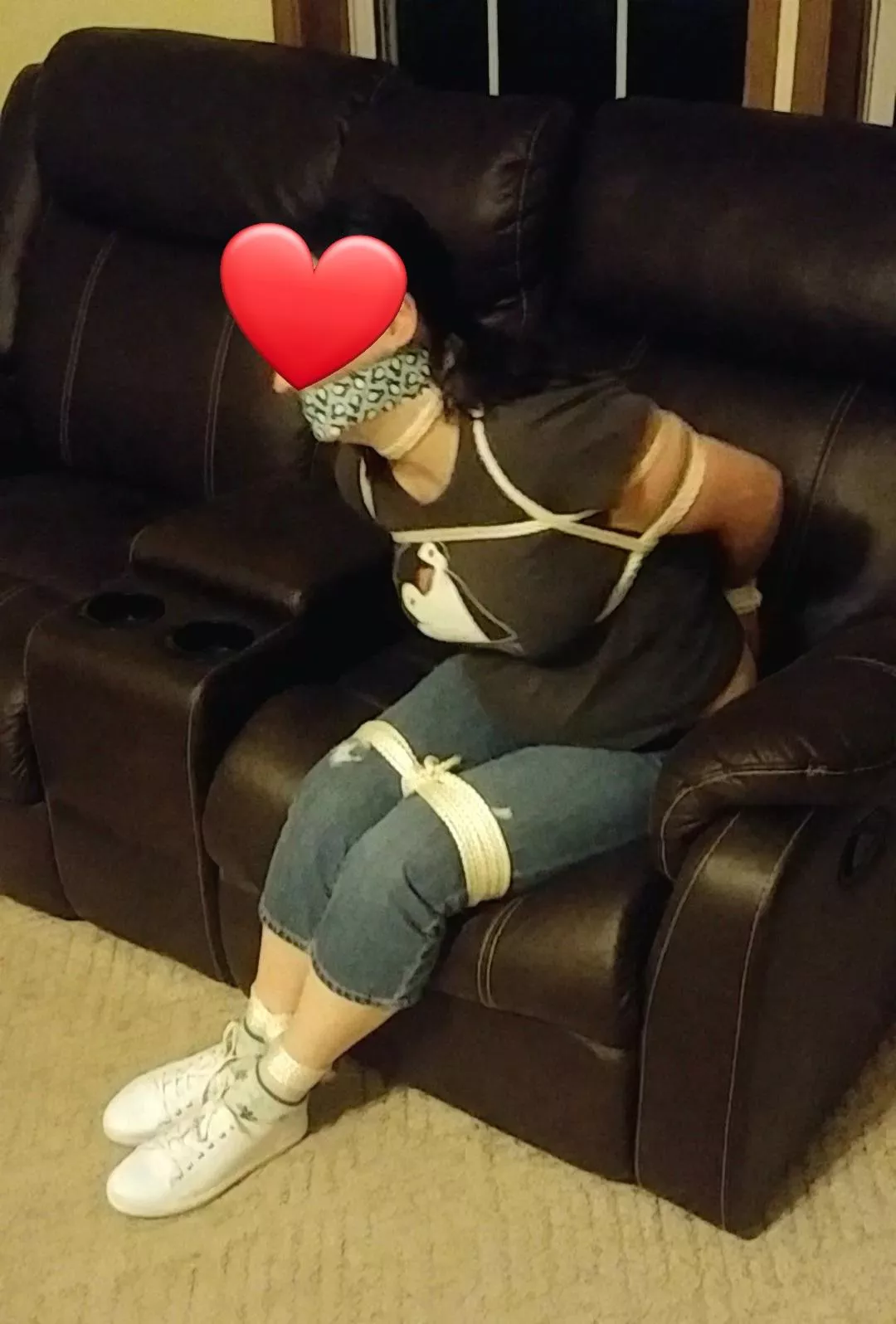 she did manage to get her hands free eventually, but it probably just made things worse for her. posted by mx556_1