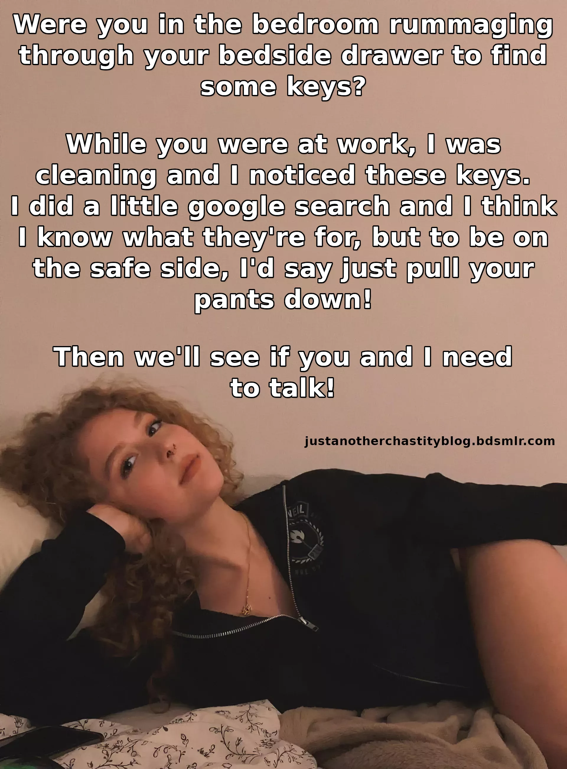 She figured it out, now admit it! posted by justchastityblog