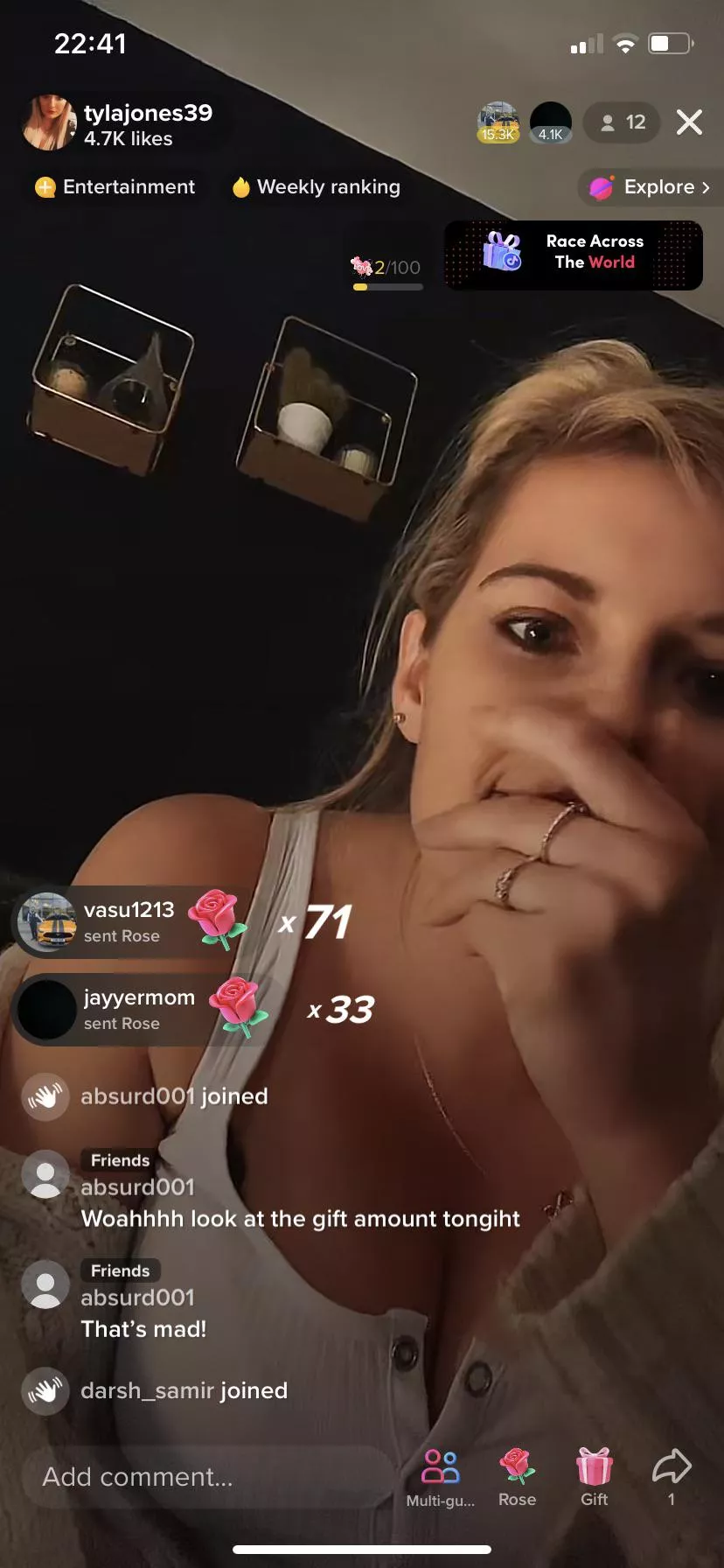 She getting gifts and the buttons have potential ; link in comms posted by Lions397