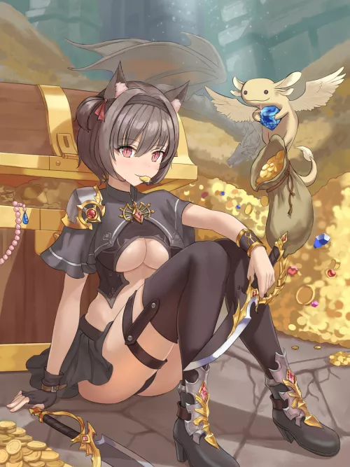 she has just found a treasure and is resting a bit by lexi_miasaki