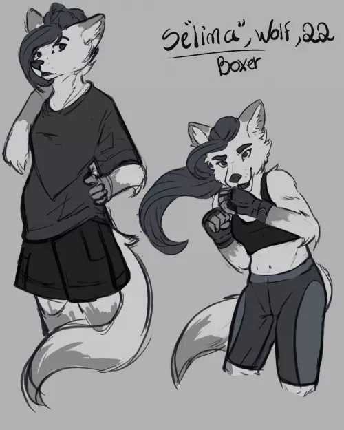 She is ready to fight! Who is coming? A few more sketches of my Oc, Selina. by Mizky_