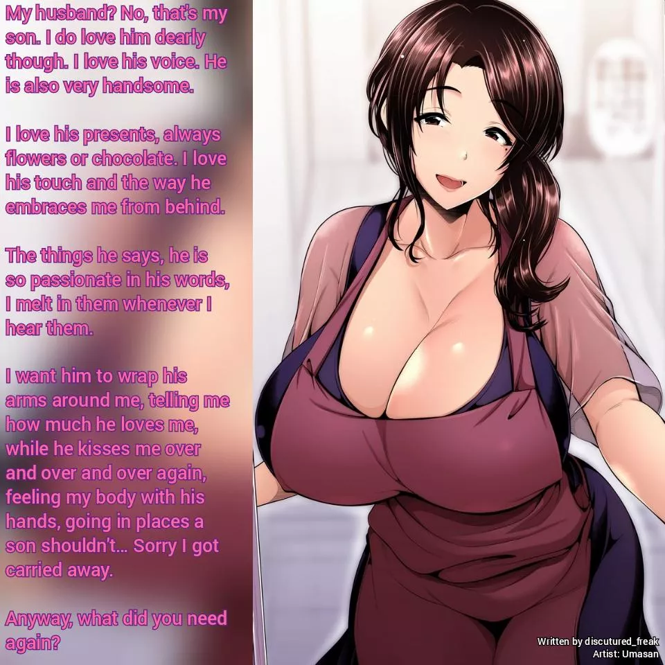 She loves her son TOO much. [Implied incest] [thirsty] [desperate] [mother] [milf] [mother and son] [no sex] [mama Lucy series] posted by discutured_freak