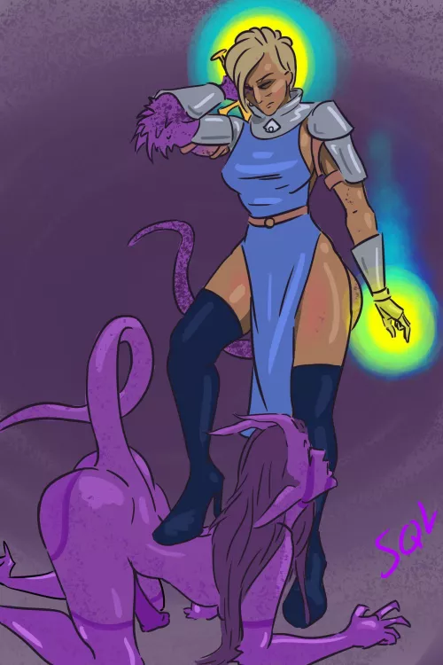 She who Fights the Monsters… [SpiderQueenLong] (F Paladin —> Demoness) by SpiderQueenLong