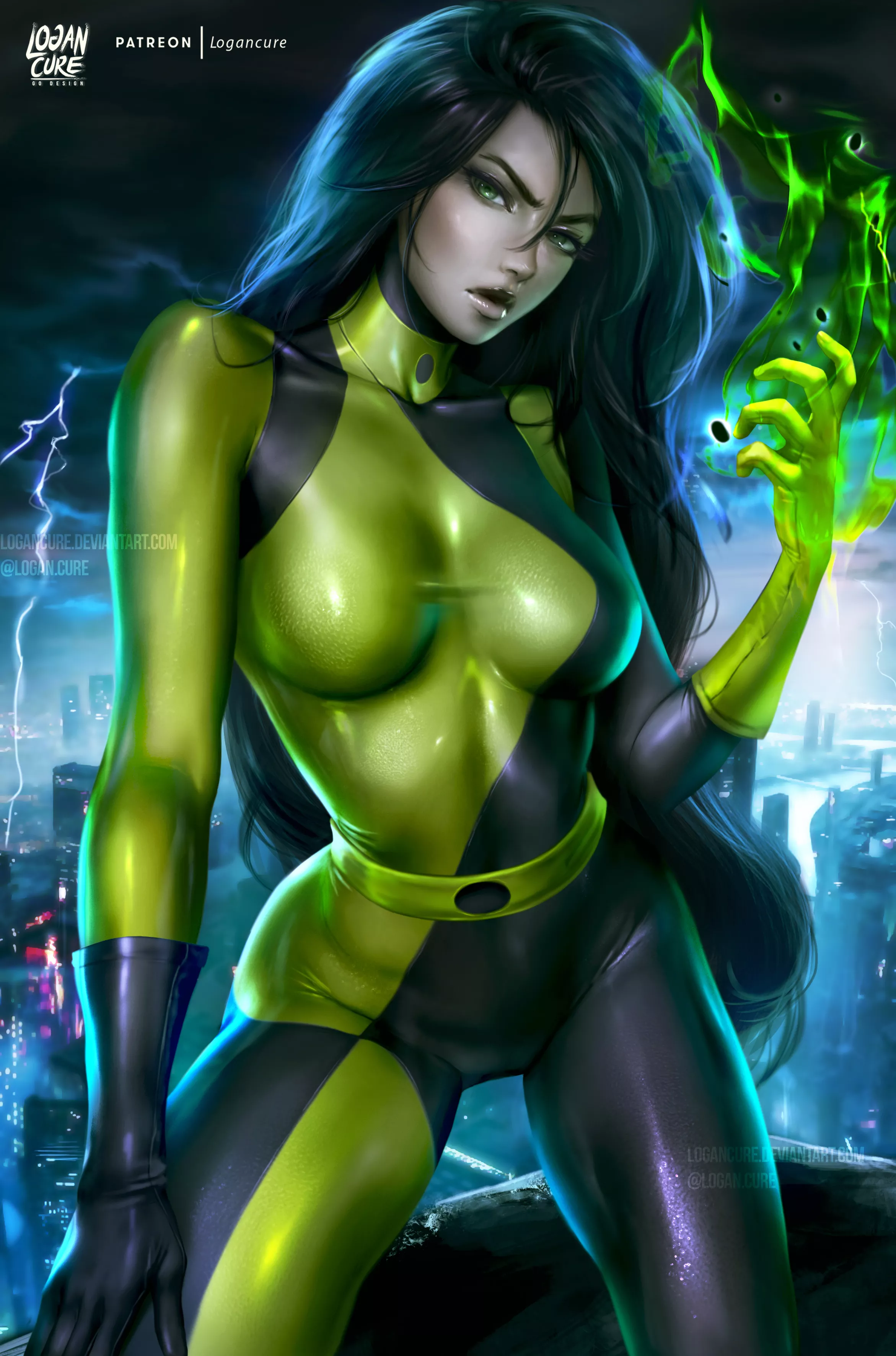 Shego Looking Over The Cityscape (Logan Cure ) [Kim Possible] posted by sequence_string