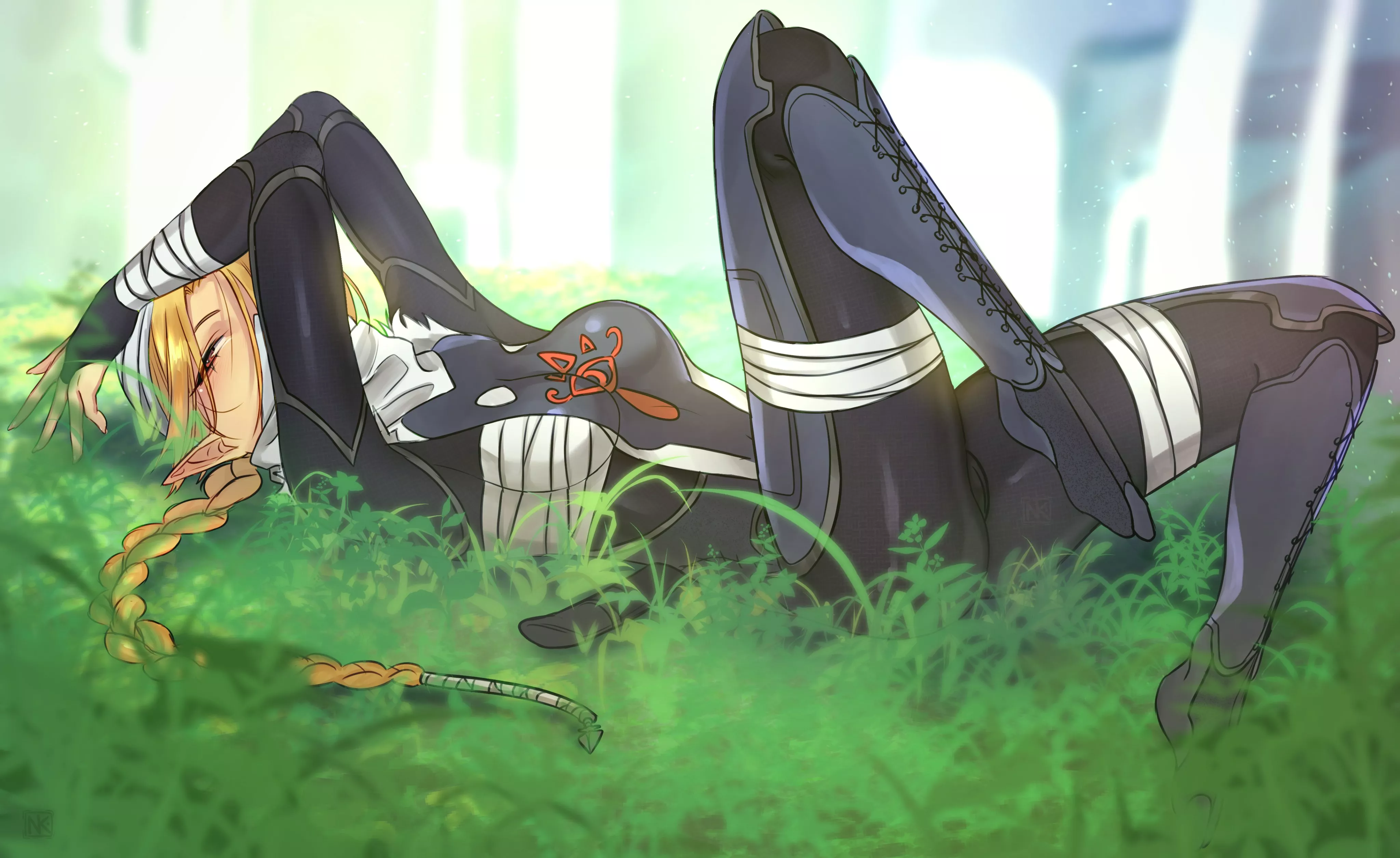 Sheik Lying In The Meadow (Nauko ) [The Legend Of Zelda] posted by sequence_string