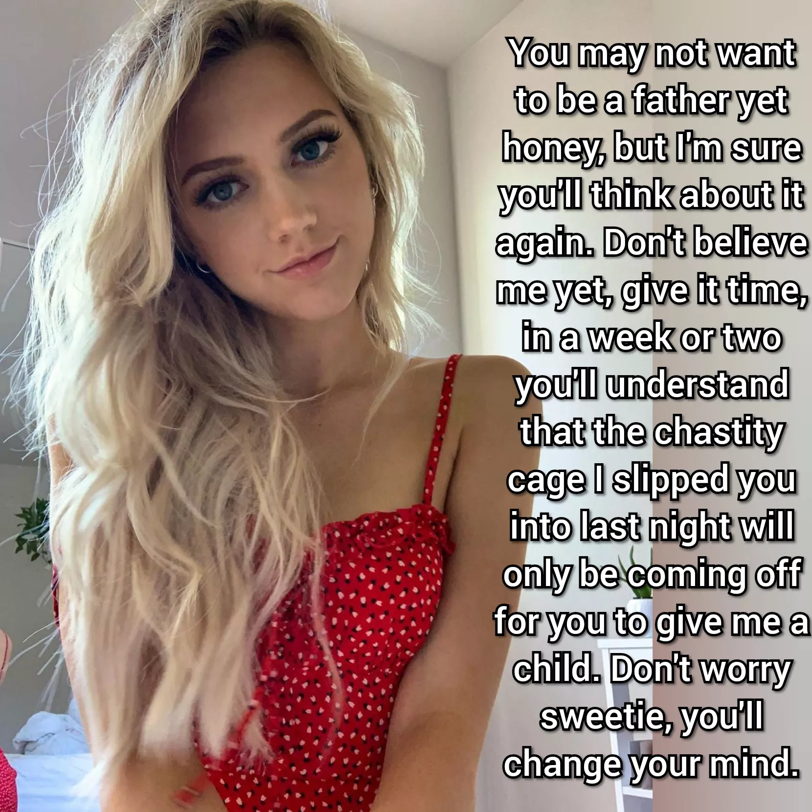 She'll wait until you're ready, it won't be a problem posted by UnFarfadet