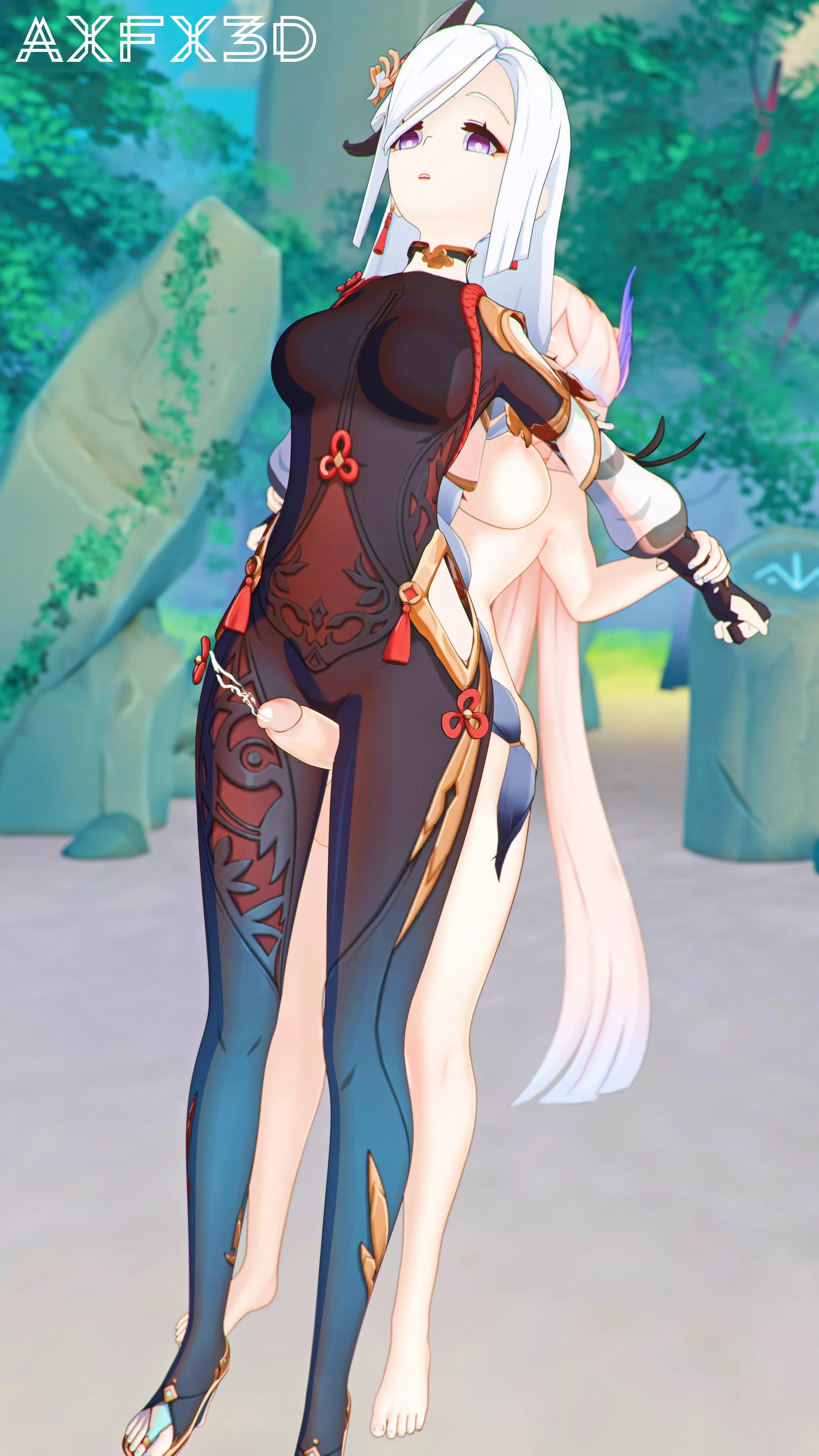 Shenhe & Kokomi (axfx3d) [Genshin Impact] posted by Mxfyn