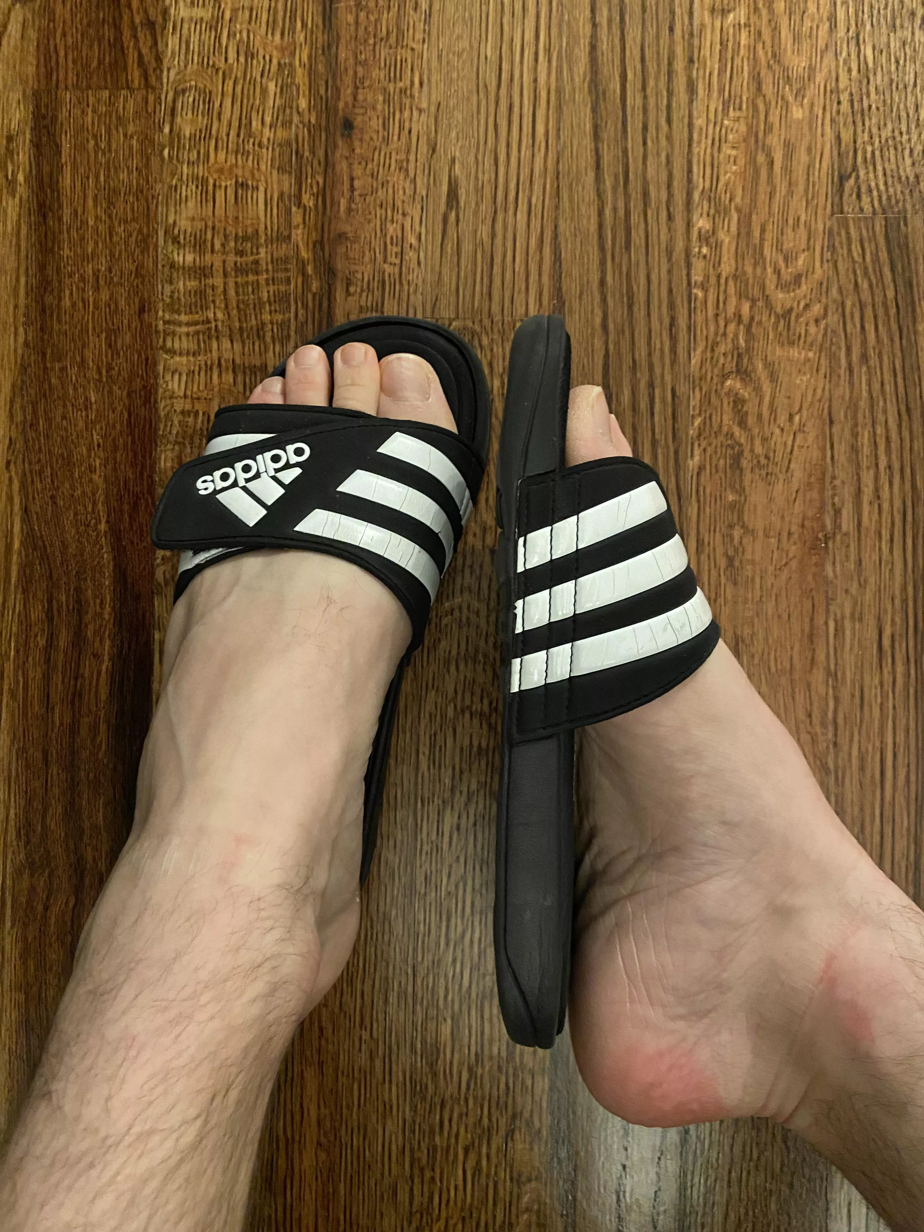 Shhhh… Stole my friends sandals, they’re way too small! posted by Daily_Feet_