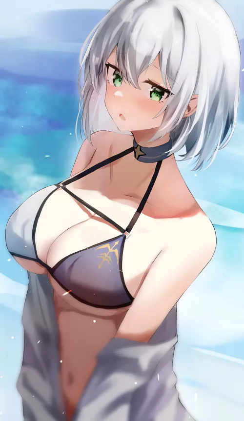 Shirogane Noel with open clothes (yuz7747) [Hololive] by elegantloveglimmer