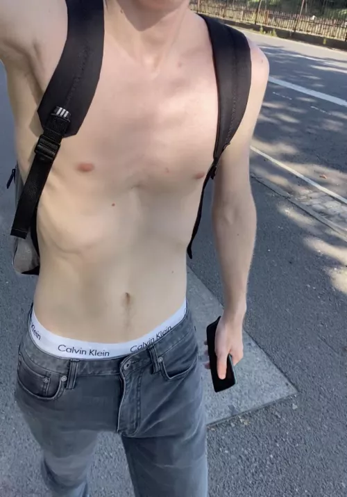 Shirtless walking down the street. Does anyone else do this in public when it’s hot? DMS open 😎 by itjahwygwjsgshsyys