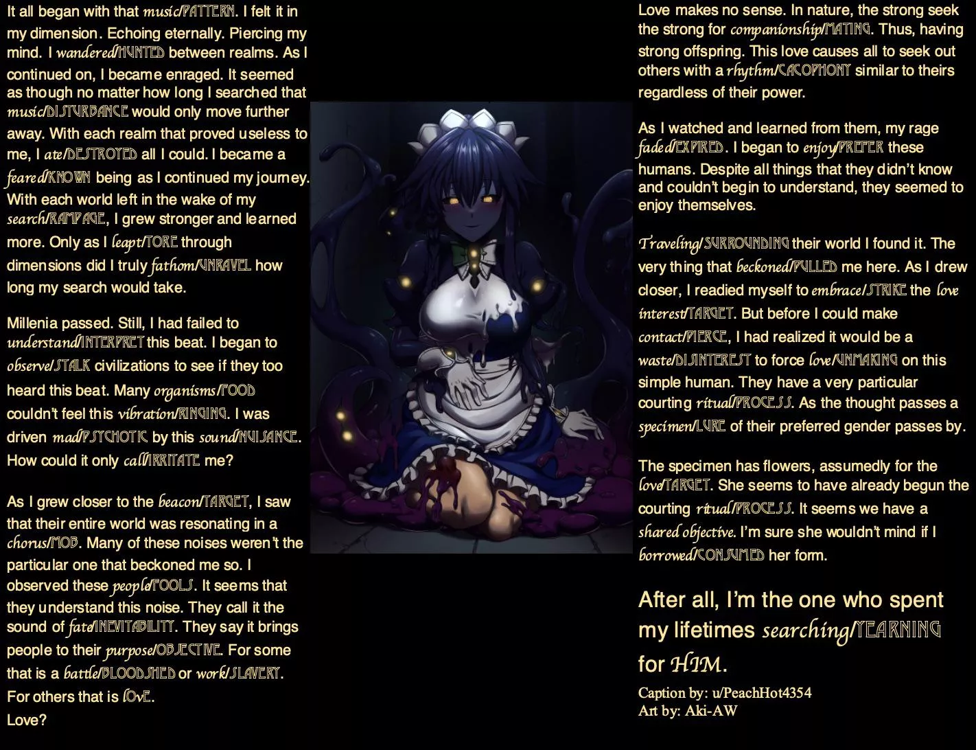 Shoggoth learns about love- Part 1 [shoggoth] [yandere] posted by PeachHot4354