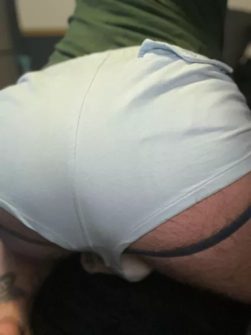 Short shorts - jock poking out by chastitysubby777