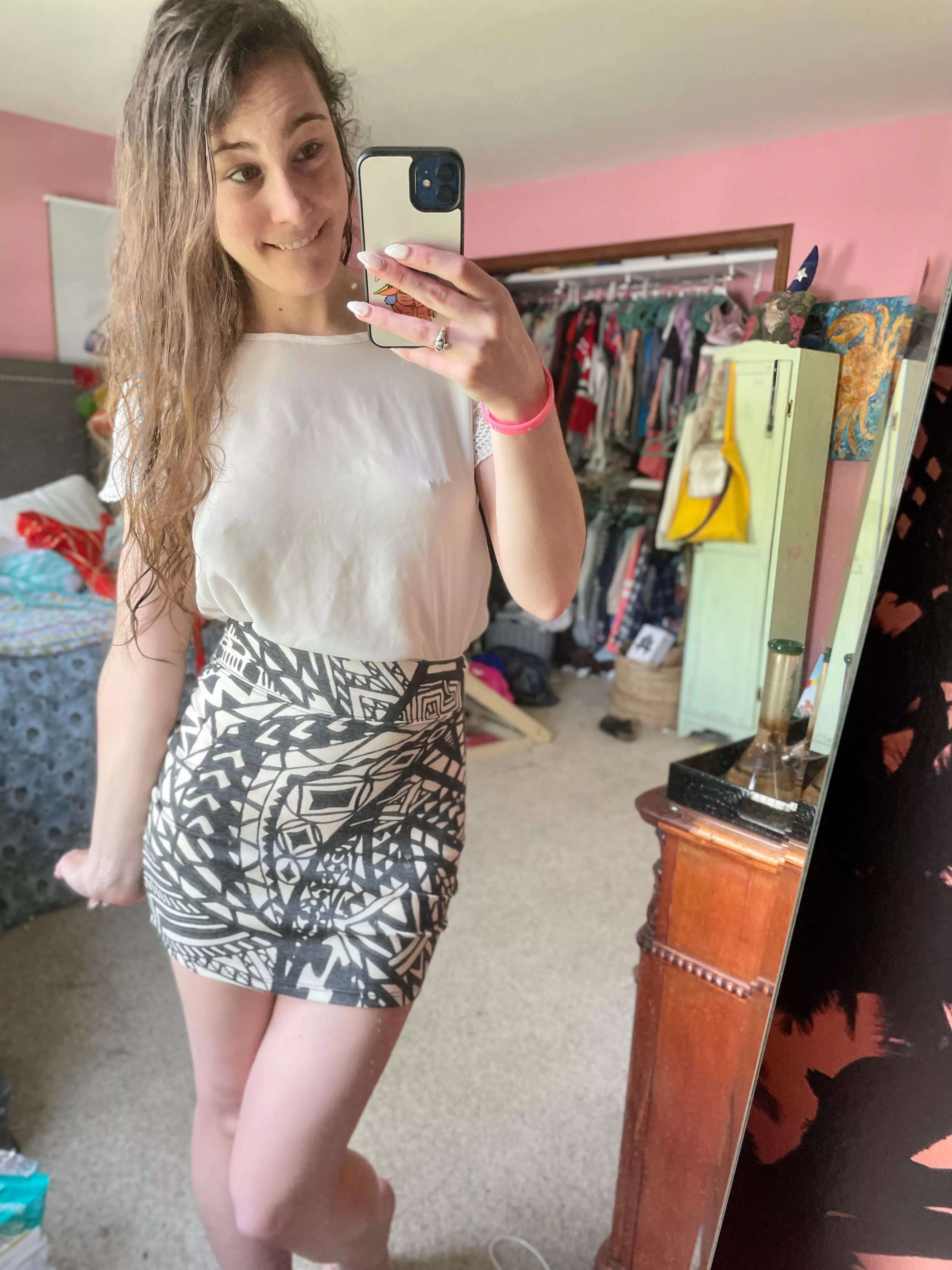 Short skirt + braless + nipple piercings = top tier posted by TheAveryOConnor
