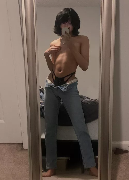 shorter hair and a thong by Jet-Blackk