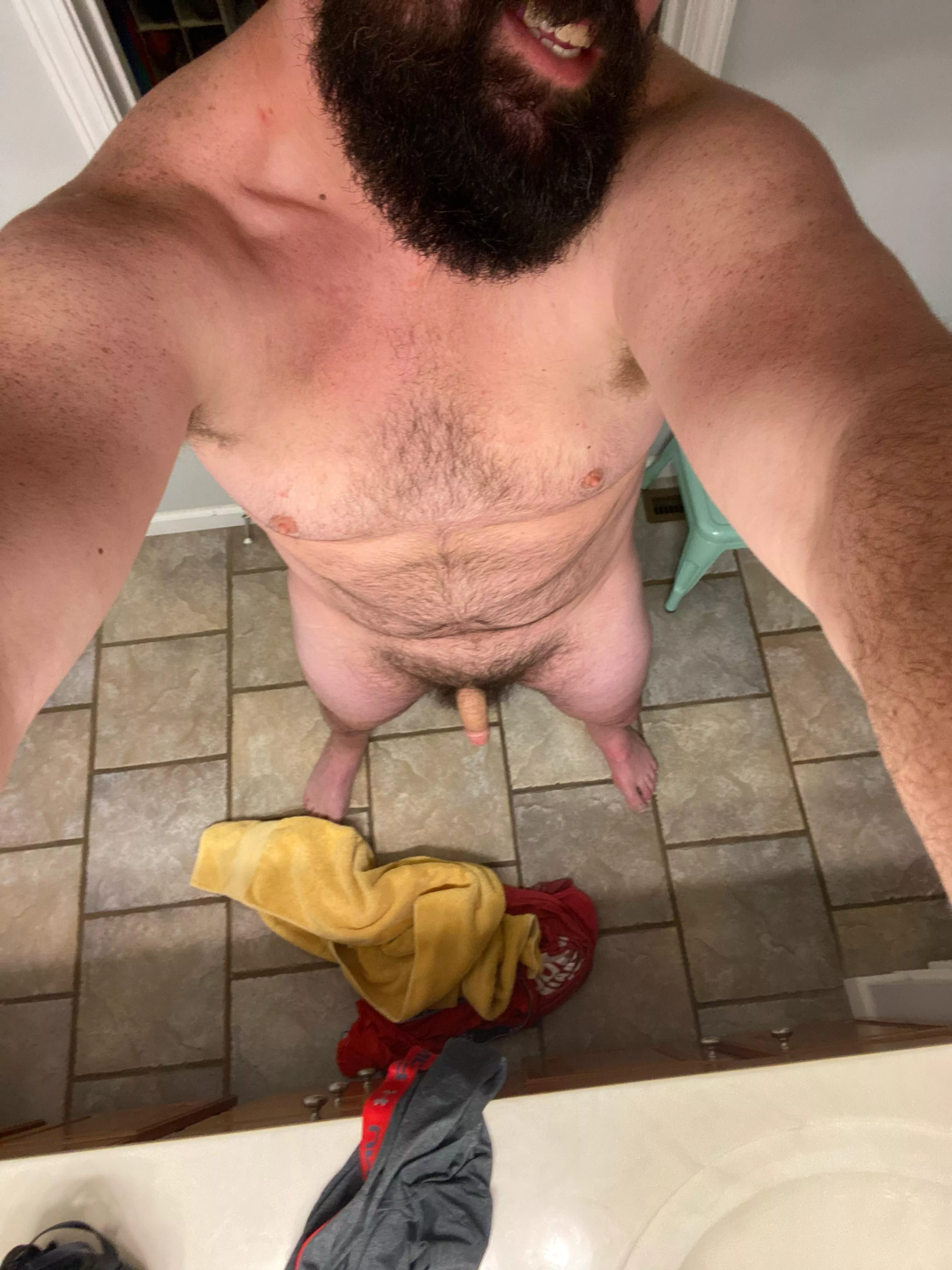 Shower time, want to join? PM’s are open posted by beardeddaddy444