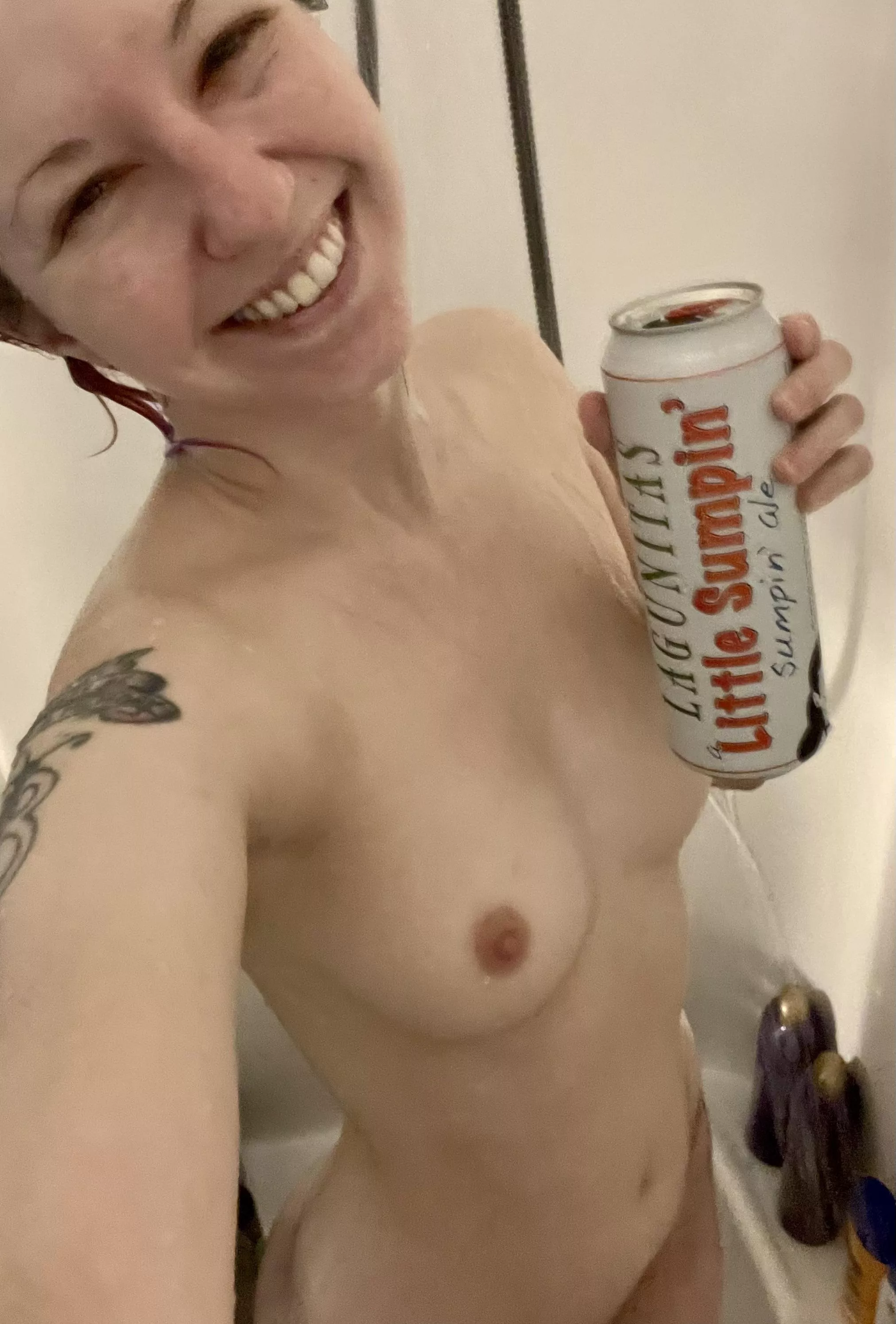 Shower+beer=happiness 🤤 posted by ReddRavish