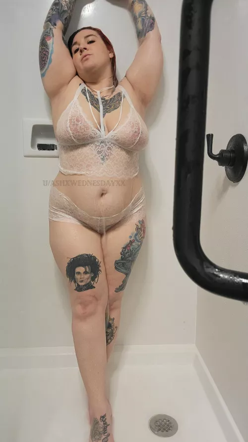 showering in all white 🤍 would you join me? by AshxWednesdayxx