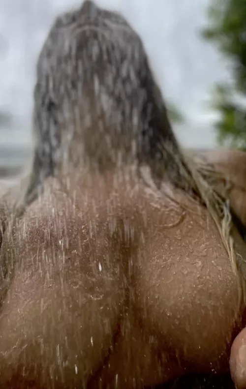 Showering outside [F] by mysteriousmom1