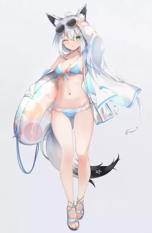 Showing off her swimsuit [Hololive] by MiaoHik by Chikumori