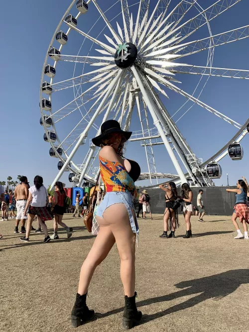 Showing off my big fake butt at Coachella [oc] by UKBimboDoll