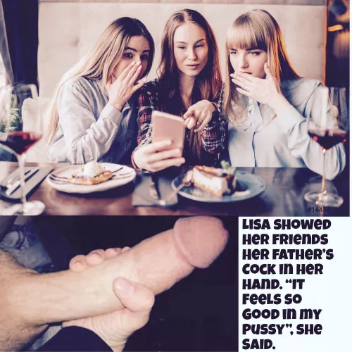 Showing off to her friends by CaptionMaker44