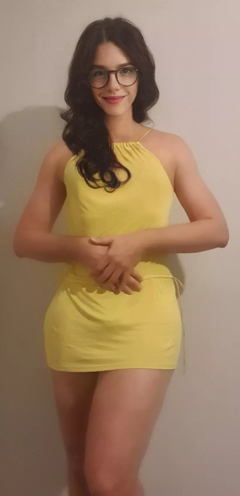 Shy girl with a pack between her legs ... posted by Ambitious_Pin_3769