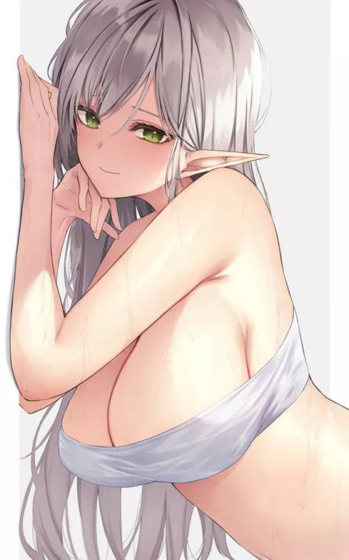 Silver-haired elf by weskon