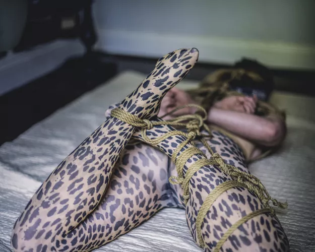 Simple ropes and pantyhose. by Bound_Crazy