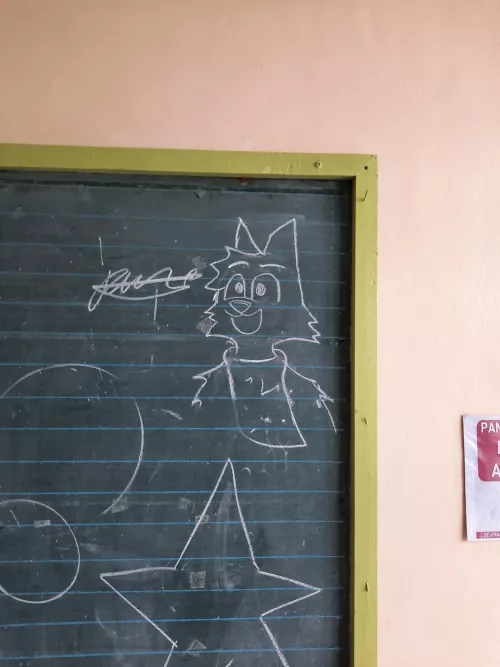 Since i got bored on my lunch time, i drew a cute art on the blackboard. Greetings from PH🇵🇭 by ComradeBraixen2nd