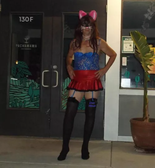 Sissy out on the town taking photos in public by Sissy-Mindy10