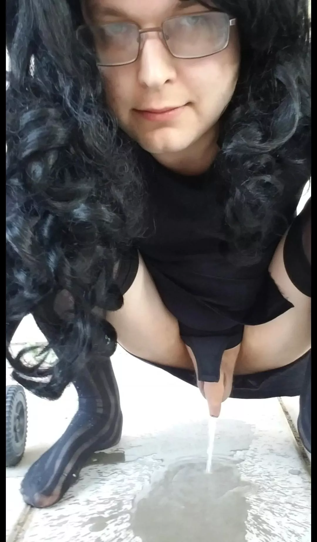 sissy pissing outdoors like a girl spread eagle posted by sissy_femboy123