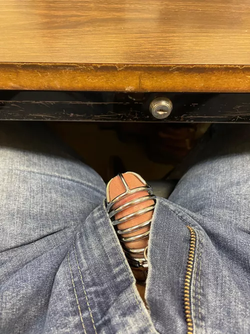 Sitting at my work desk and he needed some air by 1man4fun