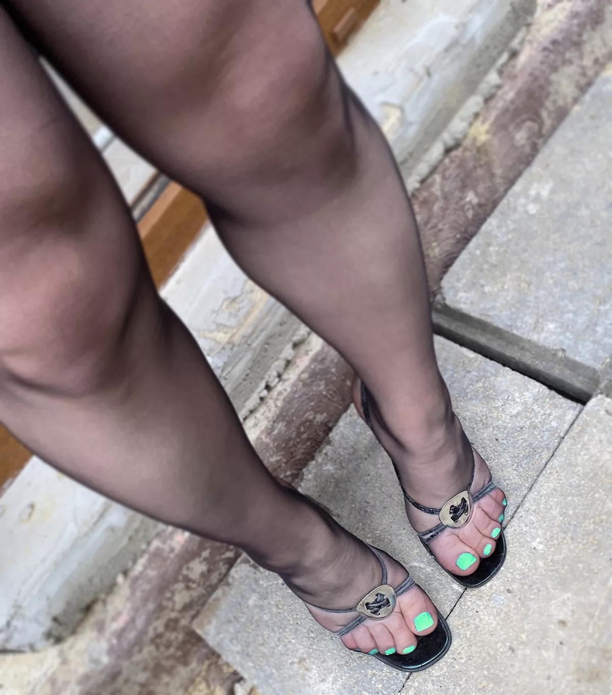 Size 35 strappy sandals and nylons posted by SoGoodSoRude