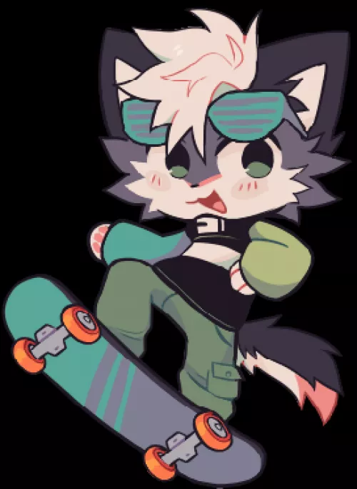 Skating! (OC and art mine!) by ZombieWolf3ds