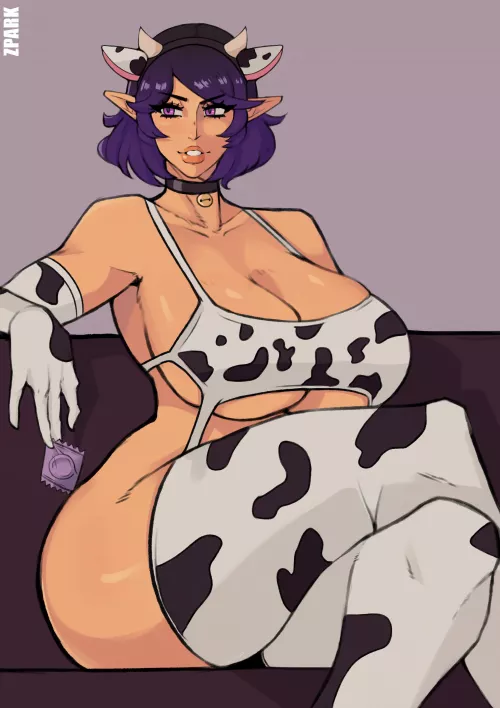 Skye in a cow bikini (zpark) by gifsundgirls