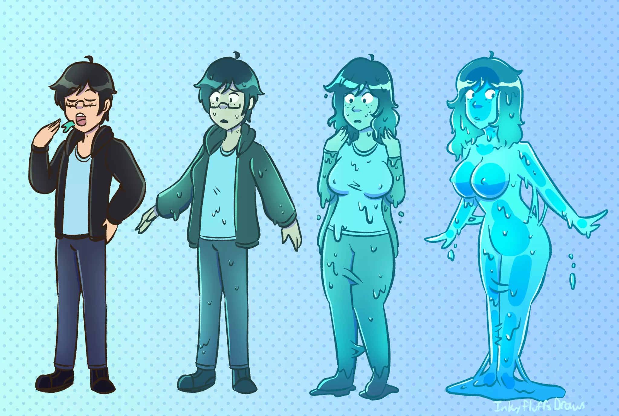 Slime Ball by Inkyfluffdraws (MTF/TG, Slime Girl) posted by not4myprimary