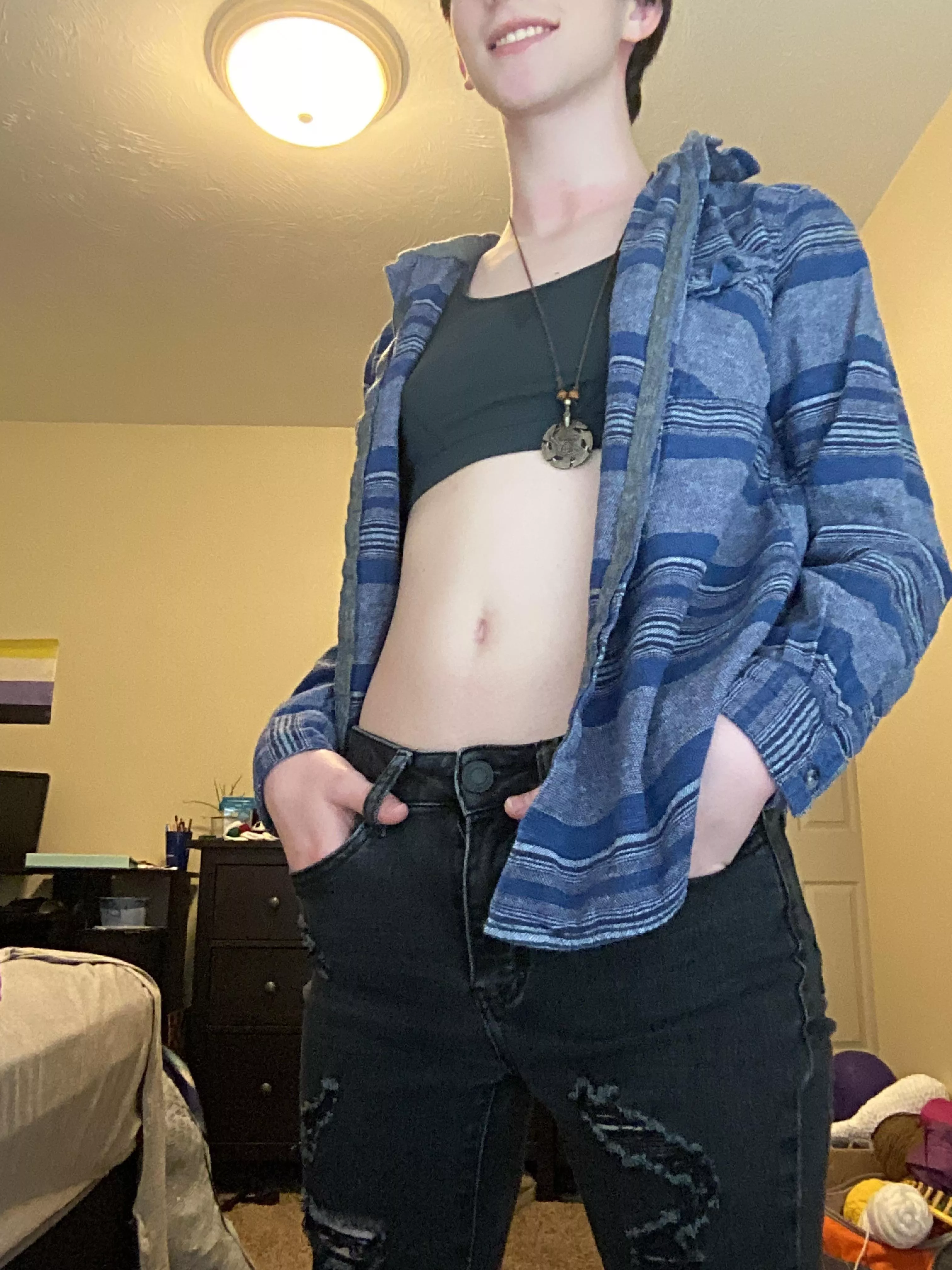 Slowly but surely I’m more confident in what I wear. posted by Agender_Bean